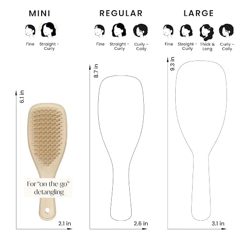 Tangle Teezer Ultimate Detangler Brush, Eliminates Knots & Reduces Breakage, Travel-Size Mini Hair Brush for Straight to Wavy Hair Types, Oat Cream thumbnail 7