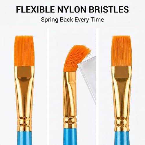 Soucolor Acrylic Paint Brushes Set, 20 Pcs Pointed Tip Artist Paintbrushes | Soft,No-Shed Bristles for Acrylic for Acrylic Oil Watercolor Canvases Rock Nail Miniature Detailing Drawing Art Supplies thumbnail 5
