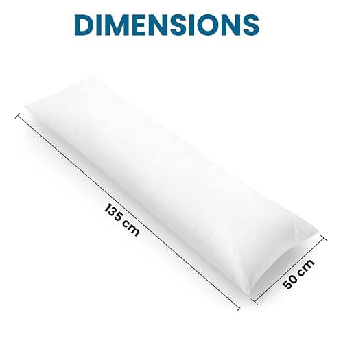 Utopia Bedding Bolster Pillow Pack of 1, (Double, 4Ft 6 Inch), Full Body Pillow, Soft Hollowfiber Filling, Long Pregnancy Pillow for Maternity Support and Side Sleeper (White) thumbnail 3