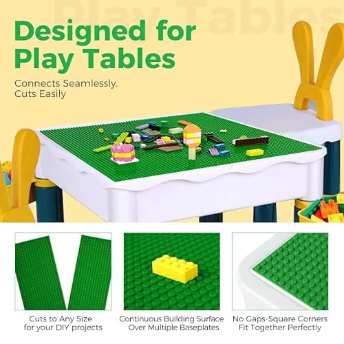 Etarnfly Classic Baseplates Building Plates-10" x 10" Building Boards,100% Compatible with All Major Brands and Activity Table, Creative Platforms Mats for Toy Bricks (Green, 8 Pack) thumbnail 5