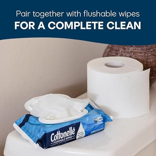 Cottonelle Ultra Clean Toilet Paper with Active CleaningRipples Texture, Strong Bath Tissue, 24 Family Mega Rolls = 132 Regular Rolls (4 Packs of 6) thumbnail 7