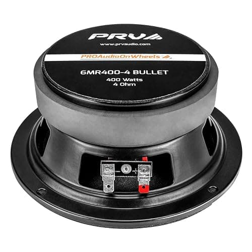 PRV AUDIO 6.5 Inch Midrange Bullet Speaker Pair 6MR400-4 Bullet, 4 Ohm 400 Watts High Performance Car Audio Loudspeaker High Output Sound (2 Speakers) thumbnail 6