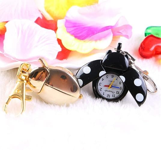 JSHE Fashion Women's Men's Ladybug Vintage Quartz Animal Keychain Pendant Gift Watch thumbnail 4