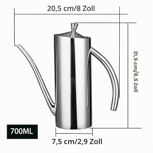 IMEEA Oliven Essig& Ölspender SUS304 Edelstahl Ölkännchen Ölbehälter Ölflasche Ölaufbewahrung Zutatenspender mit Tropffreier Ausgießer (23oz / 700ml) thumbnail 3