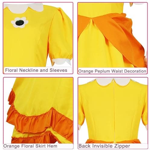 PAINEOMN Princess Dress for Women Halloween Princess Cosplay Costume Crown Earrings Gloves Set Adult Fancy Dress Suit thumbnail 6