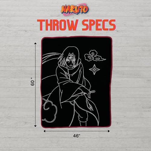 Collectibles Naruto Itachi Anime Bedding Super Soft Micro Raschel Throw, 46 in x 60 in, (Official Licensed Product) by Franco thumbnail 3