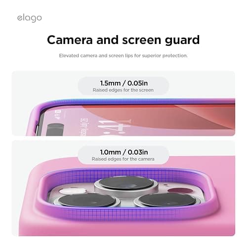 elago Compatible with iPhone 16 Pro Case, Premium Liquid Silicone Case, Full Body Protective Cover, Shockproof, Slim Phone, Anti-Scratch Soft Microfiber Lining, 6.3 inch (Hot Pink) thumbnail 5