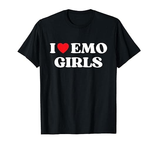 I Heart Emo Girls Funny Quote Red Heart Emo Girl Style T-Shirt - Women - Red Heather - 3X-Large