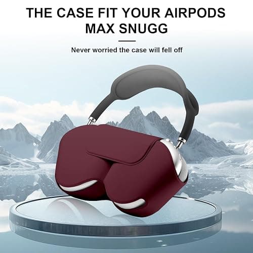 Maxjoy for Apple Airpods Max Smart Case Cover, Soft PU Leather Protective Cover Accessories for Airpod Max with Sleep Mode, Anti-Dust Travel Carrying Case for Airpods Pro Max Headphones, Wine Red thumbnail 3