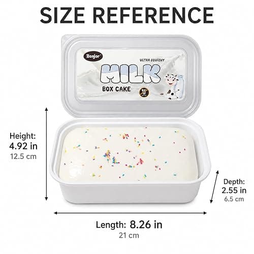 Realistic Faux Box Cake Stress Relief Tool for Adults Sticky Tactile Dough Fidget for Office Desk Focus Anxiety Management Slow Rising Sensory Squeeze for Adults (White 1) thumbnail 2