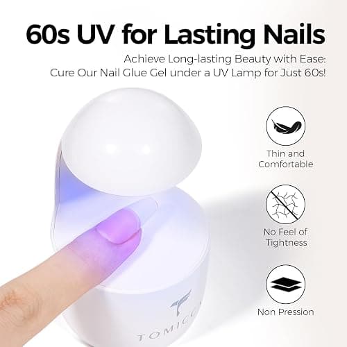 TOMICCA 4-in-1 Solid Gel Nail Glue for Press On Nails, Super Strong Hold Clear Adhesive, UV/LED Gel, Long Lasting, 15g for DIY & Salon Use thumbnail 3
