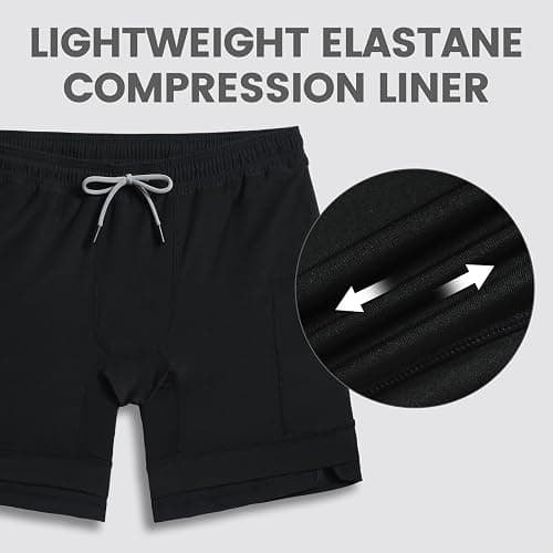 maamgic Gym Shorts for Men 7 inch with Liner Stretch 2 in 1 Workout Shorts Men Quick Dry Athletic Shorts thumbnail 4
