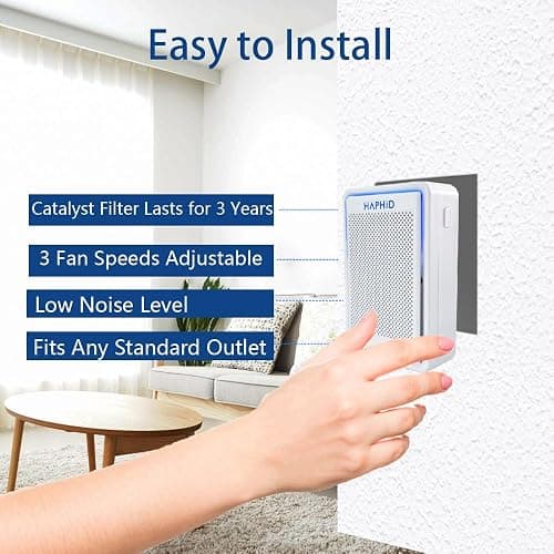 HAPHID Cat Litter Deodorizer 99%, Pet Odor Eliminator for Strong Odor with Catalyst Filter, Air Purifier Plug In Air Freshener for Home & Pets Litter Box Room Wardrobe Toilet Shoe Cabinet (White） thumbnail 6
