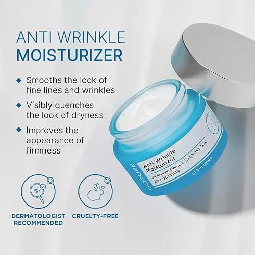 goPure Glyco-Peptide Anti Wrinkle Face Cream - Hyaluronic Acid Moisturizer for Face with Glycolic Acid, Peptides, and Vitamin E - Hydrating Facial Moisturizer with Anti-Aging Formula - 1.7 fl oz thumbnail 2