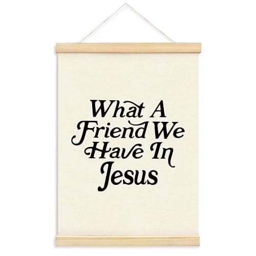 YZSLA Christian Home Room Decor, What a Friend We Have in Jesus Christian Wall Art Decor, Minimalist Bible Verse Wall Art Prints for Home Bedroom Prayer Room Church Decor, 12x16 Inches - Image 1