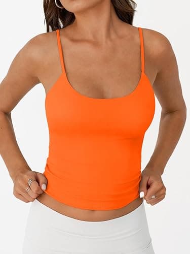 Trendy Queen Double Lined Tops for Women Adjustable Camisole Summer Teens Cute Going Out Spaghetti Strap Crop Tank Tops thumbnail 2