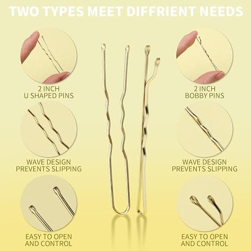 Teenitor 100Pcs Blonde Bobby Pins, Bobby Pins Blonde Gold Hair Pins, Gold Hair Pins for Women 2inch thumbnail 3