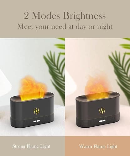 Flame Air Diffuser Humidifier,Upgraded Scent Diffuser for Essential Oils,Ultrasonic Aromatherapy,Fire Mist Humidi with 2 Brightness,Auto-Off Function for Room Home Office(Black) thumbnail 4