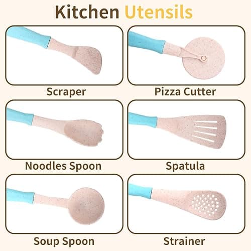Qizebaby Kids Kitchen Play Set with Cookware Pots and Pans，Tea Set Kids，Toddler Cooking Set，3 4 5 6 Year Old Girl Boy Gifts thumbnail 5