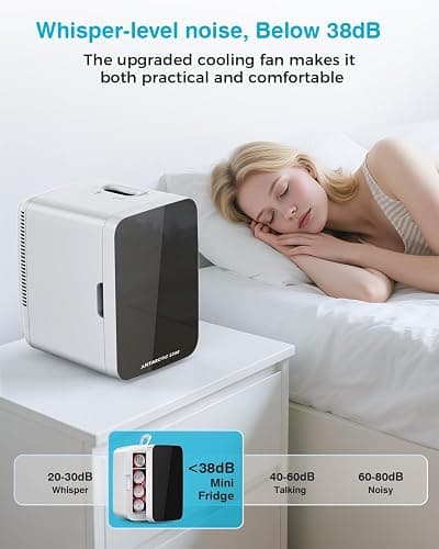 Antarctic Star Compact Mini Fridge, 10L Portable Small Refrigerator, 2.6 Gal Mini Fridge with AC/DC Adapters, Small Cosmetics Cooler for Beverage, Food, Makeup, Bedroom, Office, Dorm, White thumbnail 6