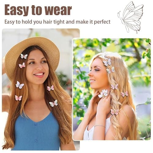 18Pcs Rhinestone Butterfly Hair Clips for Teens Women, Y2K Glitter Hair Jaw Clips, Cute Headwear Gifts for Wedding and Back to School thumbnail 2