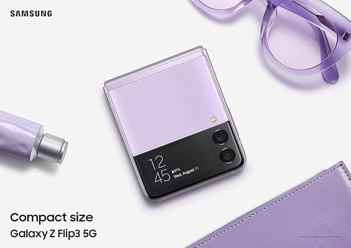 Samsung Galaxy Z Flip 3 5G T-Mobile Locked Android Cell Phone US Version Smartphone Flex Mode Intuitive Camera Compact 128GB Storage US Warranty (Lavender) (Renewed) thumbnail 8