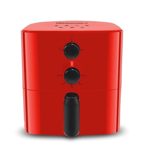 Elite Gourmet EAF-3218R Personal 1.1 Quart Compact Space Saving Electric Hot Air Fryer Oil-Less Healthy Cooker, Timer & Temperature Controls, Red. - Image 1