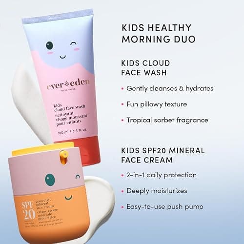 Evereden Kids Cloud Face Wash for Girls: Tropical Sorbet, 3.4 fl oz | Creamy & Fun  & Foaming Skin Care for Kids | Easy-to-Use Kids Face Wash | Non-toxic Kids Skincare for Sensitive Skin | 3.4 fl.oz - Tropical Sorbet thumbnail 6