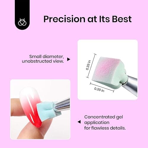 Beetles 150Pcs Soft Nail Sponges for Ombre, Colorful Nail Sponge with Grabbing Pen, Blooming Nails Art Brushes, Gradient Manicure DIY Tools, Professional Accessories Supplies for Home and Salon Use thumbnail 4