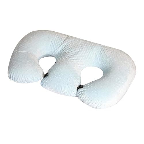 KEAAN Coussin d'allaitement multifonctionnel pour jumeaux, coussin d'allaitement pour femmes enceintes, tissu en coton lavable en machine, coussin de soutien pour jumeaux, gris - Image 1