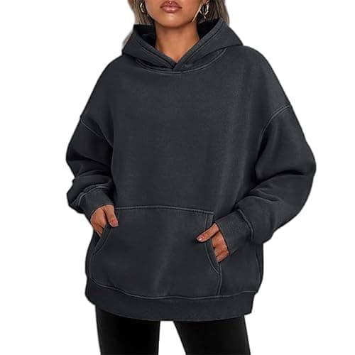 Baimiu Womens Oversized Acid Wash Hoodie Unisex Heavyweight Fleece Hoodies Men Vintage Washed Sweatshirt Fall Y2k Outfits thumbnail 3