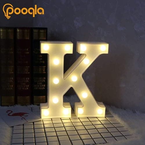 Pooqla LED Marquee Letter Lights Sign, Light Up Alphabet Letter for Home Party Wedding Decoration K thumbnail 4