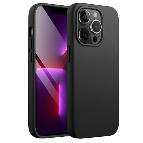 JETech Silikon Hülle für iPhone 13 Pro 6,1 Zoll, Ganzkörperschutz handyhülle mit Seidig-Weicher Berühren, Stoßfeste Hülle mit Mikrofaser-Futter (Schwarz) - Image 1