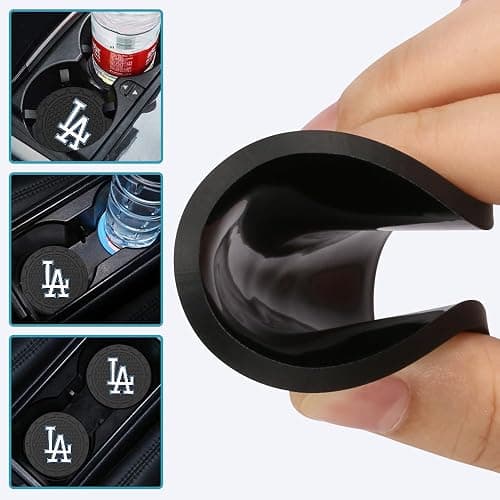 Silicone Dodgers Car Cup Holder Coasters,Baseball Fans Car Coasters for LA Dodgers Fans, Non-Slip Universal Fit Cup Holder Insert thumbnail 3