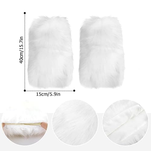 PHOGARY Faux Fur Fuzzy Leg Warmers Furry Boot Covers for Women Girls, Furry Boot Cuffs Fuzzy Shoes Cover Socks for Costumes thumbnail 3