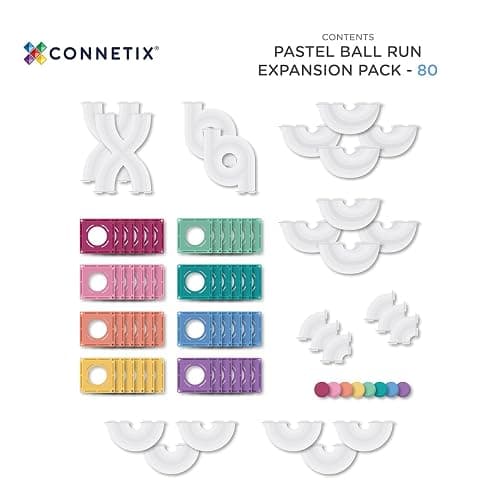 CONNETIX Pastel Ball Run Expansion Pack, 80 Pieces thumbnail 6