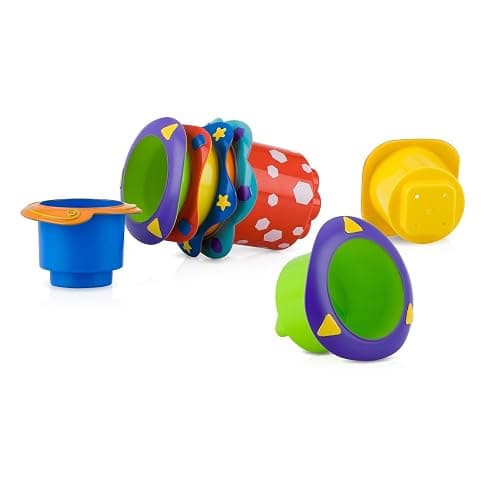 Nuby 5-Piece Splish Splash Stacking Cups Baby Bath Toy thumbnail 4