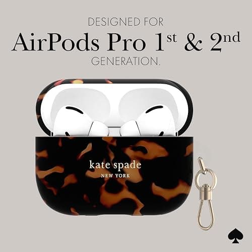 Kate Spade New York AirPods Pro Protective Case with Keychain Ring - Tortoise, Compatible with AirPods Pro 2nd / 1st Generation thumbnail 5