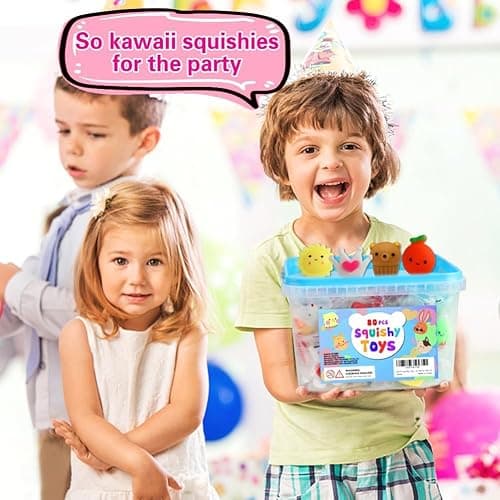 80Pcs Party Favors for Kids 4-8, Kawaii Squishies Mochi Squishy Toy Bulk Fidget Sensory Toys Birthday Gifts for Boys Girls Goodie Bag Christmas Stocking Stuffers Treasure Box Classroom Prizes thumbnail 4