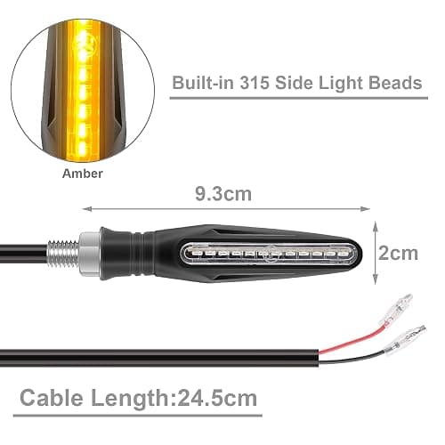 Kinstecks 4PCS Motorcycle Indicators Flowing Turn Signal Lights Motorbike Turning Indicators 12V 12 LEDs Bulbs for Motorcycle Motorbike Scooter Quad Cruiser Off Road thumbnail 4
