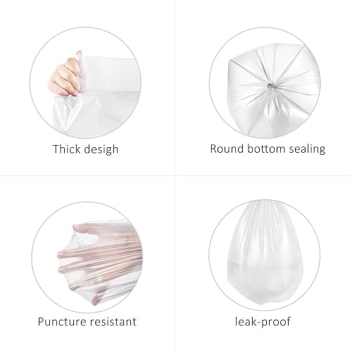 200 Counts 2 Gallon (1.8-2 Gal) Small Clear Trash Bags Garbage Bags by RayPard, fit 1.6,1.8,2,2.2 Gal Waste Basket, 6.5-7 Liter Strong Trash Can Liners for Home Office Kitchen Bathroom Bedroom thumbnail 4