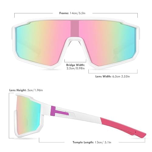 MVPTGRS Youth Baseball Sunglasses for Boys Girls Age 8-14 TR90 Frame Kids Sport Sunglasses for Softball Cycling Baseball Golf thumbnail 2