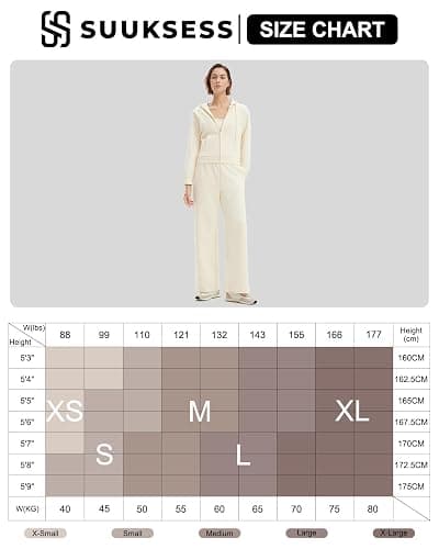 SUUKSESS Womens 2 Piece Sweatsuits Outfits Zip Up Hoodie Tracksuit Straight Wide Leg Sweatpant Lounge Matching Sets thumbnail 7