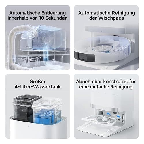 Xiaomi Robot Vacuum X20+ Saugroboter mit Absaugstation und 4L/4L Frisch- & Altwassertank - 2 rotierende, Auto-Trocknung Wischmops, Bis 280m² wischen, 6000Pa Saugkraft, LDS-Navigation, Alle Bodentypen thumbnail 3