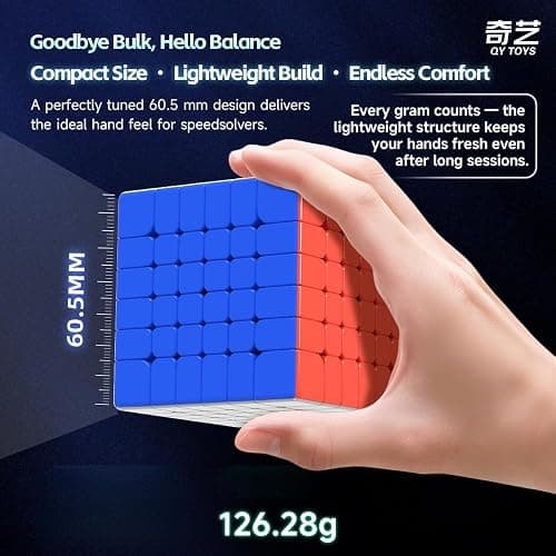 LiangCuber QY Toys 6x6 Speed Cube Stickerless, 60.5mm Puzzle Cube 6x6x6 thumbnail 2