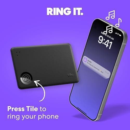 Tile by Life360 Slim - Wallet Finder, Bluetooth Tracker and Item Locator for Luggage Tags, Passports and More. Both iOS and Android Compatible. Phone Finder. 1-Pack (Black) thumbnail 4