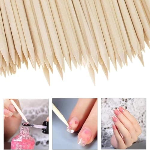 BTYMS 300 Count Orange Wood Stick 4.5 inch Cuticle Pusher Remover Orangewood Cuticle Sticks Nail Art Manicure Pedicure Sticks Orange Sticks for Nails thumbnail 6