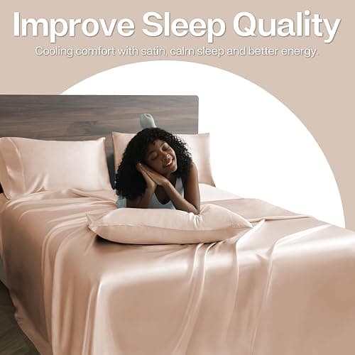 MR&HM Satin Pillowcase for Hair and Skin, Silk Satin Pillowcase 2 Pack, Queen Size Pillow Cases Set of 2, Silky Pillow Cover with Envelope Closure (20x30, Champagne) thumbnail 5