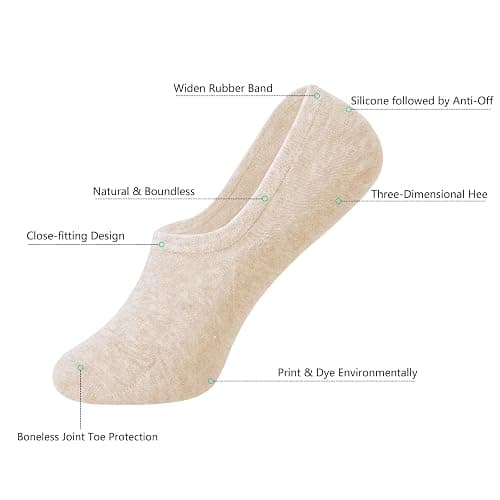 DIBAOLONG Womens No Show Socks Non Slip Flat Boat Line Low Cut Socks (6-12 Packs) thumbnail 3