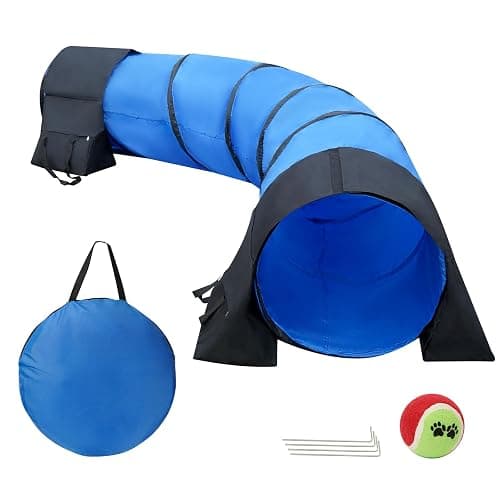Rain Queen 10 Foot Dog Agility Tunnel with Sandbagsl - Premium Dog Agility Equipment for Effective Pet Agility Training. - Image 1